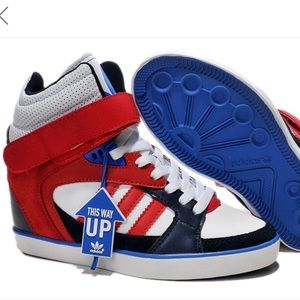 red adidas wedges